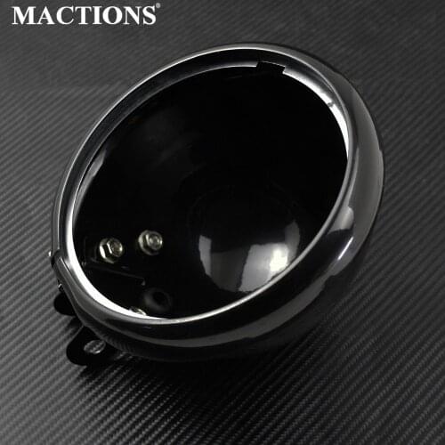 Motorbike 5.75 Inch Black Lamp Bracket 5-3/4"Headlight Housing Holder Bucket Grill Cover For Harley Sportster Softail Model