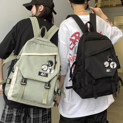Girl Cool Kawaii Backpack Male Fashion Book School Bag Women Buckle Nylon Boy Backpack Waterproof Student College Men Bag Ladies