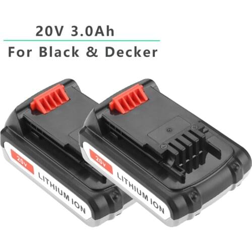 18V/20V 3000mAh Li-ion Rechargeable Battery Power Tool Replacement Battery For BLACK & DECKER LB20 LBX20 LBXR20