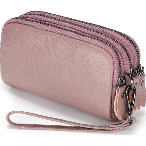 Fashion Women Day Clutch Bag Phone Wallet Wristlet Genuine Leather Coin Purse Phone Bag Female Purse Ladies Small Clutch Purse