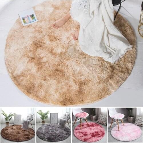 Soft Area Rug Fluffy Round Rug Shaggy Circular Rug For Bedroom Living Room Home Decor JW