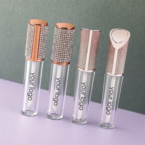 Wholesale Diamond Lip Gloss Empty Dispensing Tube Rose Gold Private Label Lip Glaze tube 5ml Lip Gloss Tube Container