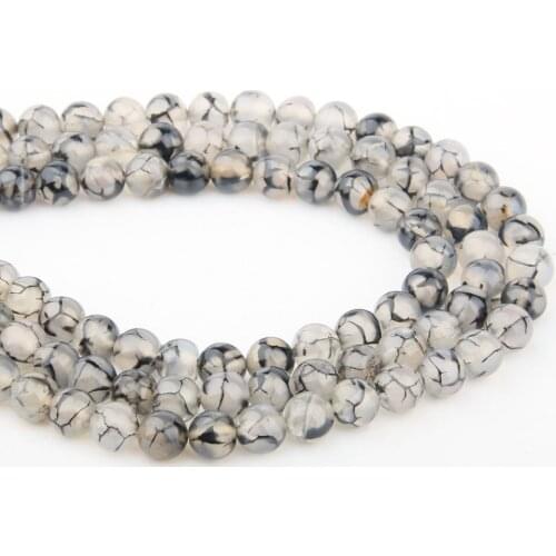 Fine Natural Stone Bead Pattern Semi-precious Small Loose Bead for Women Jewelry Making DIY Necklace Bracelet Gift 4-12mm 15inch