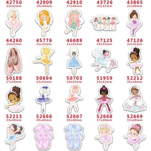 DIY Craft Supplies Sewing Accessories Cartoon Dancing Girl Printed Planar Resins Mold 10 Pieces. PR-42750