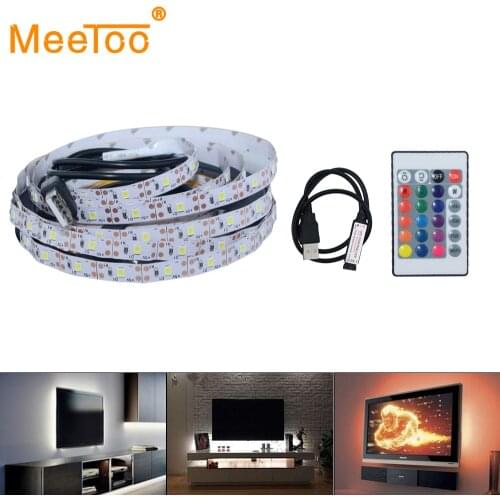 2835 USB LED Strip Light 5V Color Changing String Tape Ribbon Waterproof White/Warm RGB LED TV Backlight With Remote Controller