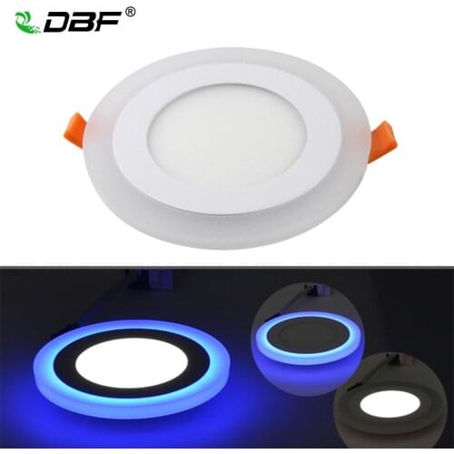 [DBF]LED Panel 6W 9W 16W 3 Model White+Bule LED Panel Light Double Color LED Ceiling Recessed Downlight Round Indoor Lighting