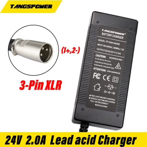 24V 2A 3-Pin Male XLR ConnectorBattery Charger, Mobility Scooter, Electric Wheelchair, 3 Wheels, Scooter, Power Supply