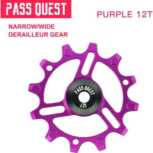 Pass Quest guide wheel narrow wide derailleur gear 12T road bike rear gear aluminum alloy CNC 9-12 speed ultralight 9.5g black
