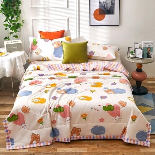 1pc Printing Pure cotton Comfortable and soft Bedspread Summer Quilt Blanket Comforter Home Textiles