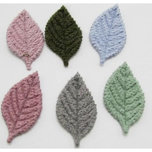 20-200Pcs Crochet Fabric Leaves Appliques DIY Craft Supplie Headwear Hair Accessories Ornaments Materials Decoration Patches
