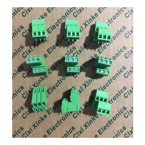 20PCS Screw type PCB terminal block double high and low dislocation terminal XK128A-5.08MM green terminal block