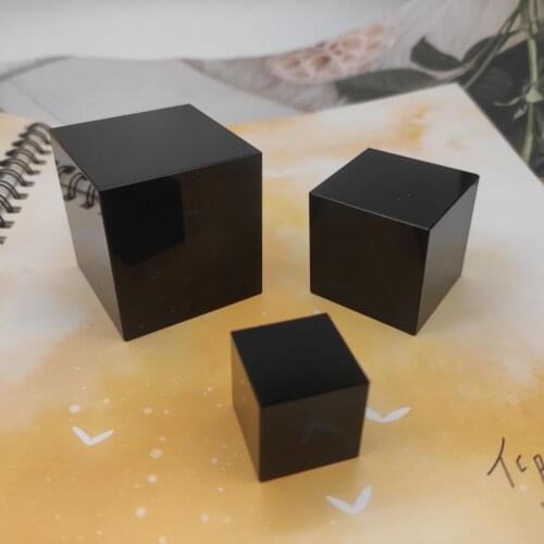 3-9cm Natural pure black obsidian block paperweight seal decoration Healing