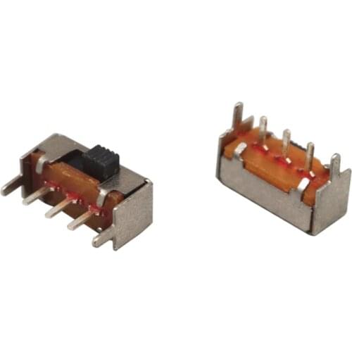 30PCS SK12F14 5MM toggle switch single-row 5PIN 2nd side 3 feet horizontal slide switches handle ON/OFF SK12 F14
