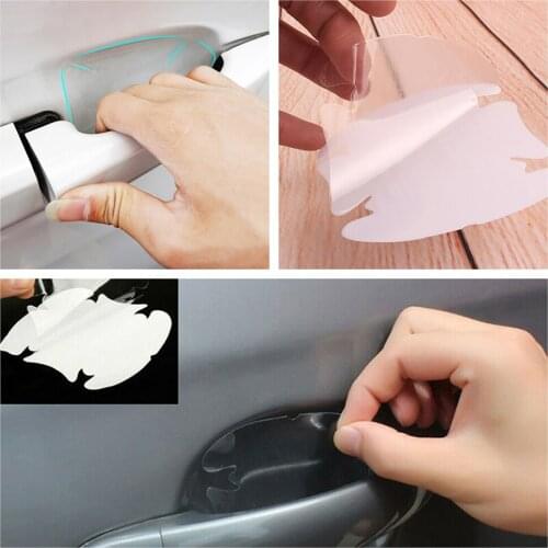 Scratch Handle Guard 4pcs Protector Sheet Door Clear Invisible