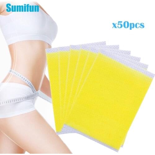 50pcs Slimming Stick Weight Lose Paste Navel Slim Patch Health Care Slimming Patch Products Fat Burning Detox Adhesive D6213