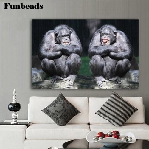 5d Home Decor Chimpanzee Couple Monkey diamond painting drill square round diamond embroidery diamond mosaic cross stitch FF221
