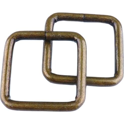 6PCS Metal Square buckle 25mm Bronze Adjustable Rectangle D Ring Belt Ribbon Buckle For Backpacks Shoes Bag Buckles DIY Accessories