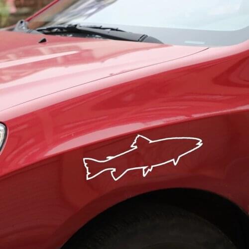Car Sticker Trout Outline Decal PVC Car Sticker Sea Speckled Rainbow Stream Bank Fish Black/silver 16.6cm * 5.8cm