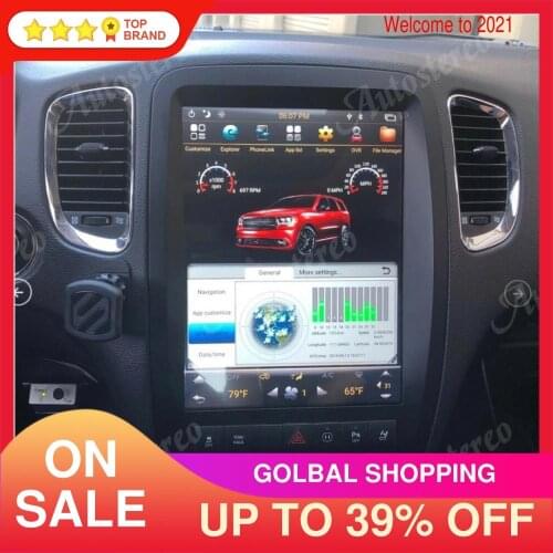 Android 9.0 4+64G Tesla style car GPS Navigation for Dodge Durango 2010-2020 Auto radio tape recorder headunit Multimedia player