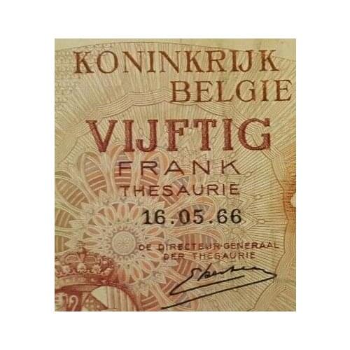 Belgium 50 Frank, 1966 P-139, F-VF Condition
