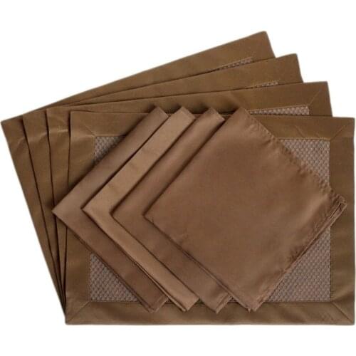 Free shipping 4pcs table placemat with 4pcs table napkin honeycomb design 5 colors table set GIFT SET