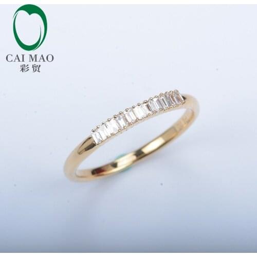 Free shipping Exquisite 0.2ct Diamonds 14kt Yellow Gold Eternal Ring Jewelry