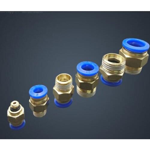 Free shipping HIGH QUALITY 10pcs 10mm to 1/4" Pneumatic Connectors male straight one-touch fittings BSPT PC10-02