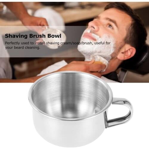 Shaving Brush Bowl Stainless Steel Shave Cream Soap Bowl Shaving Mug Male Face Cleaning Soap Bowl