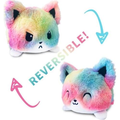 Reversible Cat Gato Kids Soft Gift Plushie Plush Animals Double-Sided Flip Doll Toy Peluches For Pulpos Girl