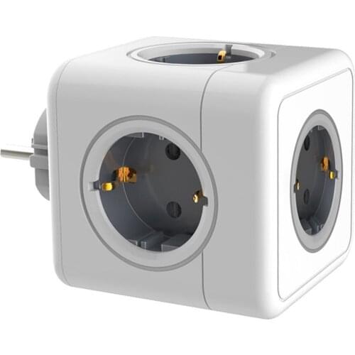 E01 Cube Socket EU Plug Converter Over Current Protection Multi-function Cube Socket Short Circuit Protection