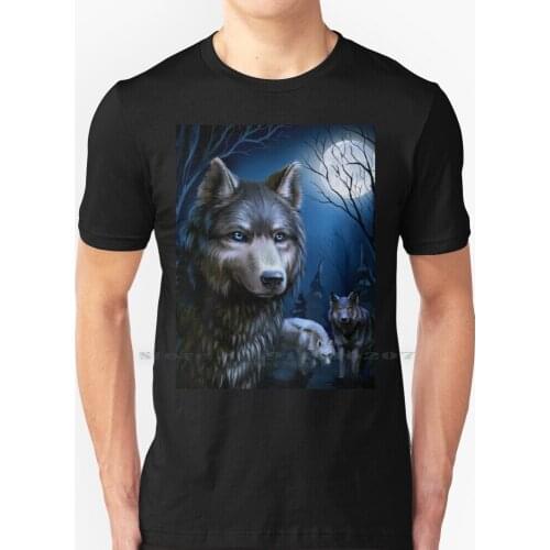 Wolf Lovers Wildlife Graphics Art T Shirt 100% Pure Cotton Wild Wildlife Wolf Wolf Animal Animals Fox Funny Nature Wolves Anime