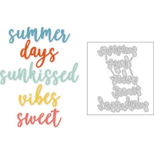 2020 Hot New Letter Word Summer Days Sunkissed Sweet Metal Cutting Dies Foil and Scrapbooking For Card Making Crafts no stamps
