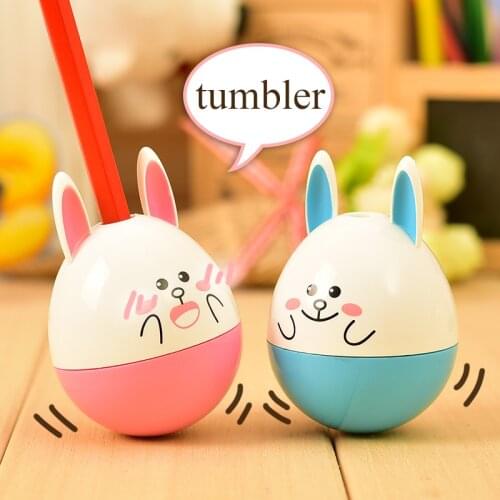 Kawaii Tumbler Animal Pencil Sharpener Rabbit Mouse Shape Cartoon Cutter Knife School Promotional Originality Gift Stationery