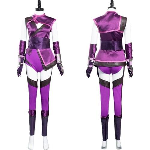 Mortal Kombat 11 Mileena Cosplay Costume Dress Women Girls Halloween Carnival Suit