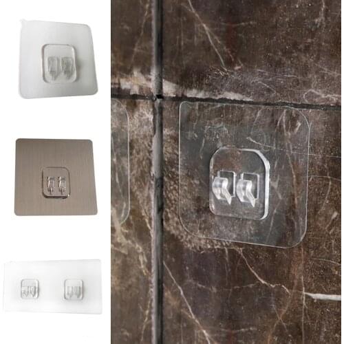 4Pcs Plastic Hooks Sticker Hanger Self Adhesive Wall Mount Seamless Home Kitchen Bathroom Shelf Accessories Rack Waterproof