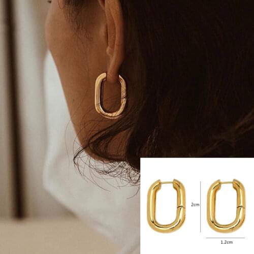 Luoluoyi 2021 Prevent Allergy Earrings Charm Women Trendy Jewelry Vintage Simple O Shaped Party Accessories Gifts