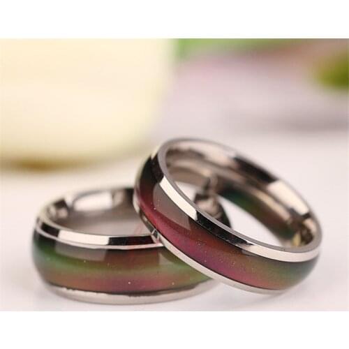Fashion Colorful Mood Rings Temperature Emotion Feeling Engagement Rings For Couples Jewelry