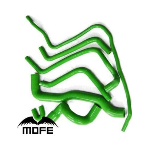 MOFE7Pcs Green Coolant Heater Water Silicone Radiator Hose Kit For Saab 9-3 2.0T 1998~2002