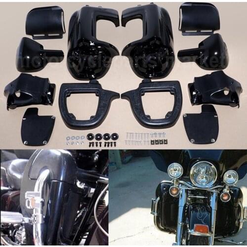 Motorcycle Black Lower Vented Leg Fairing Glove Box For Harley Touring FLT FLHT FLHTCU FLHRC Road King 1983-2013