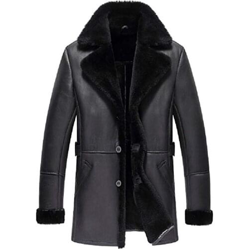 Mens Shearling Coat Men Aviator Jacket Pilot Jacket Mens Fur Coat B3 Sheepskin Outwear