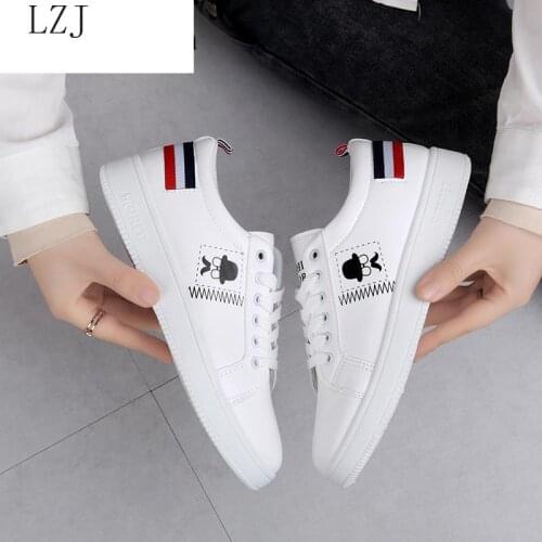 2019 Spring And Summer New White Shoes Fashion Flat Shoes Women Leather Ladies Shoes Female Sneakers Casual Shoes # S-8893