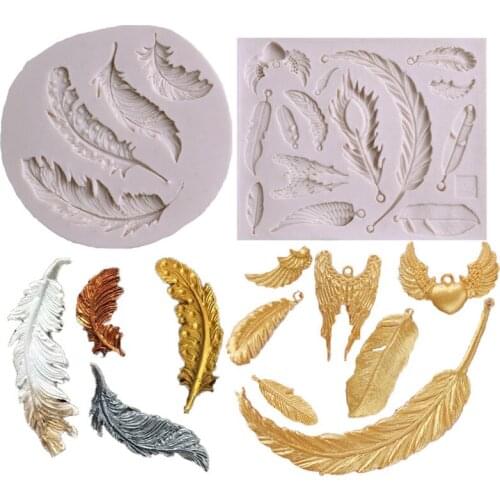 Feather Silicone Cake Mold Fondant Cake Decorating Tools Chocolate Gumpaste Mold