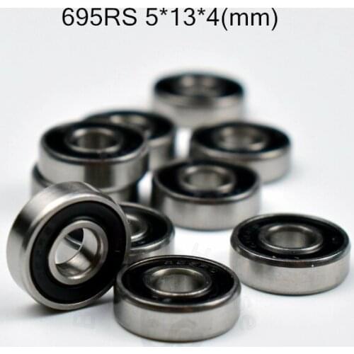 695RS 5*13*4(mm) 10pieces bearing free shipping ABEC-5 bearings 10pcs Metal Seal Bearing 695 695RS chrome steel bearing