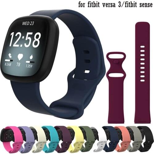 BEHAU For Fitbit Versa 3 Wristband bracelet Watchband For Fitbit Versa Sense Soft Silicone Sports Smartwatch strap wearable Belt