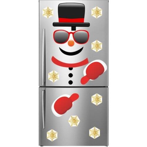 Christmas Snowman Elk Dinosaur Wall Sticker Garage Door Archway Snow Flake Wall Sticker New Year Xmas Decoration Stickers