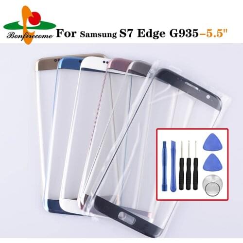 TouchScreen For Samsung Galaxy S7 Edge G935 SM-G935F LCD display Front Outer Touch Panel Screen Glass Lens Replacement