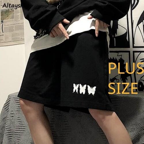 Knee-length Shorts Women Butterfly-print Loose 5XL Plus Size Korean Style Unisex Couple Streetwear Female Bottom Ulzzang Popular