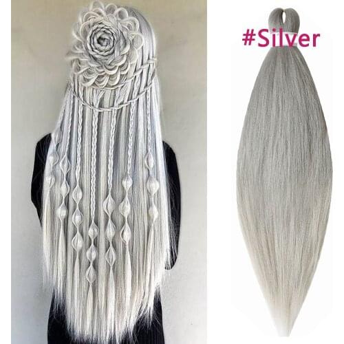 Lihui Synthetic Hair For Braid Silver Grey Braiding Hair Wholesale Easy Jumbo Braid Hair For Women Crochet Hair Hot Water Set