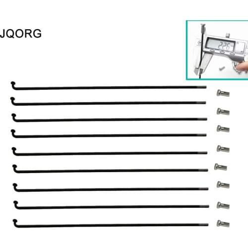 JQORG 13G Electric Bicycle Spokes For Hub Motor Black Color 2.26mm J-BEND Mountain bike Spokes And Nipples For Bicycle Wheel