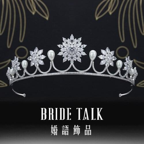 2020 new style European wedding luxury hair accessories bride Cubic zirconia crown wedding dress accessories Tiaras
